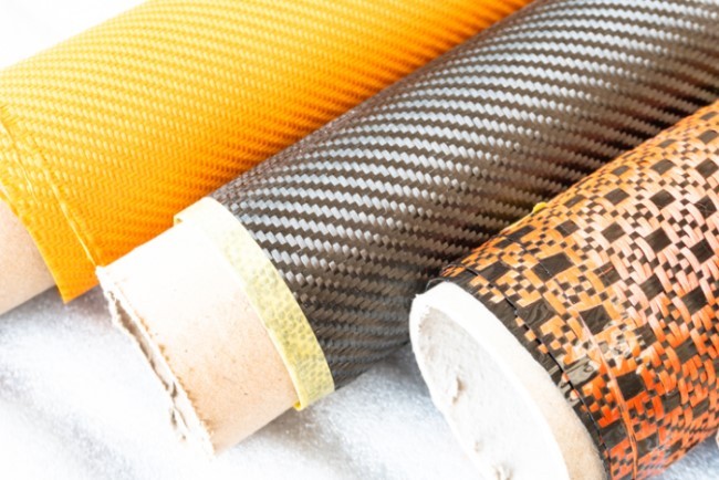 Carbon Fiber/Yellow Kevlar Fabric Dogbone (I/H) Weave 3k 5.96oz